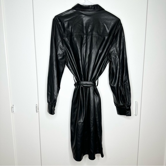 NWT Nic+Zoe Womens Black Faux Leather Knee Length Shirtdress Size Large and XL - Picture 7 of 11